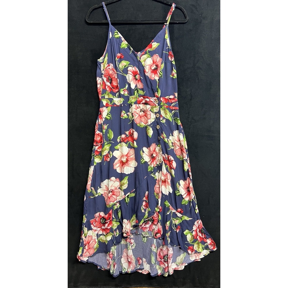 Xhilaration Blue Floral Hi Low Dress Size M